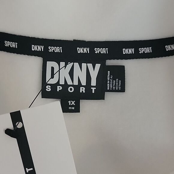 DKNY sport full zip fleece jacket in cloud white Women's Size 1X - Picture 10 of 14